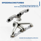 Shorty Exhaust Headers Manifold for Chevy Small Block SBC 265 283 (1955–1957)