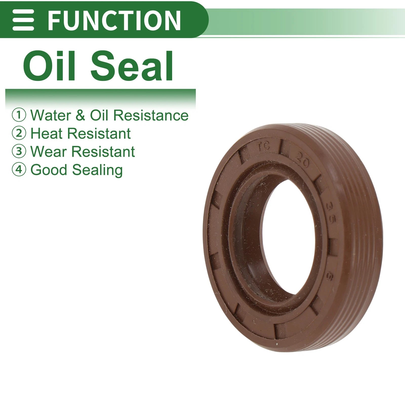 Oil Seal FKM Rubber 20x35x8mm for Various Models (5 Pcs)