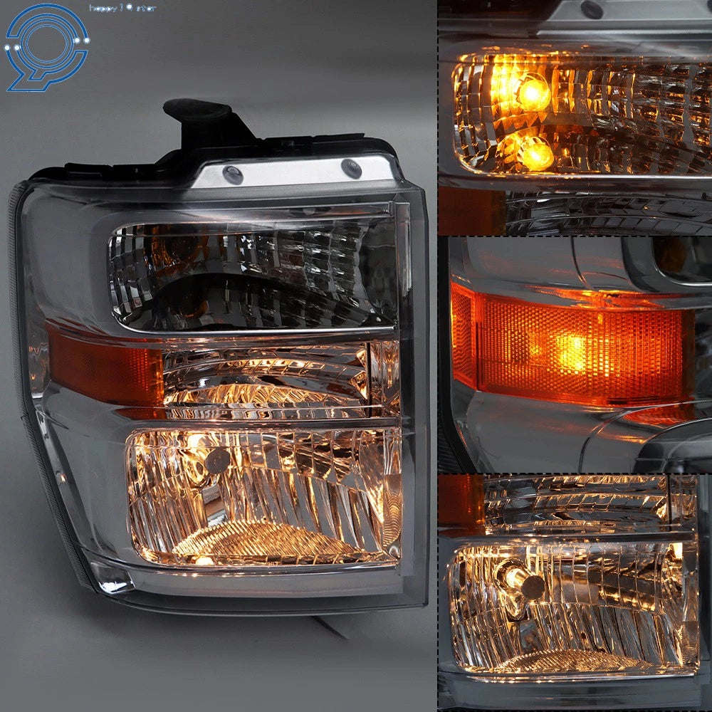Set of 2 Halogen Headlights Assembly for Ford E150-E650 (2008-2014) Chrome