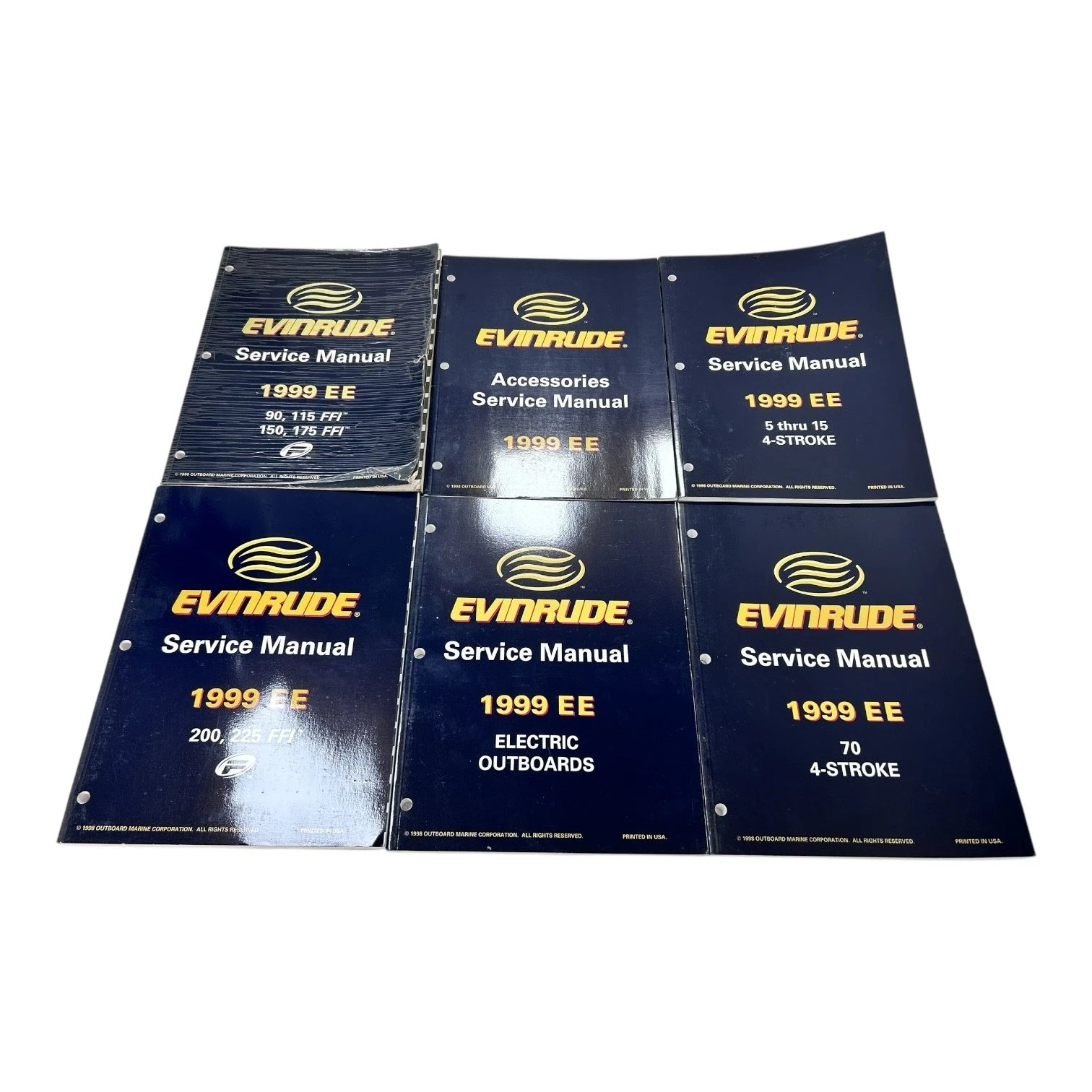 Set of 6 Evinrude 787019 Marine Service Manuals (1999)