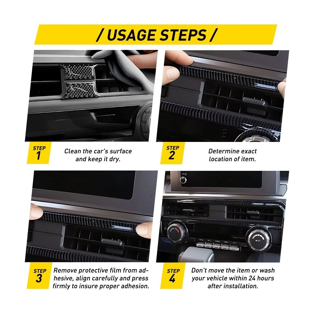 Center Air Outlet Vent Cover Trim for Toyota Tacoma (2024–2026) Carbon Fiber