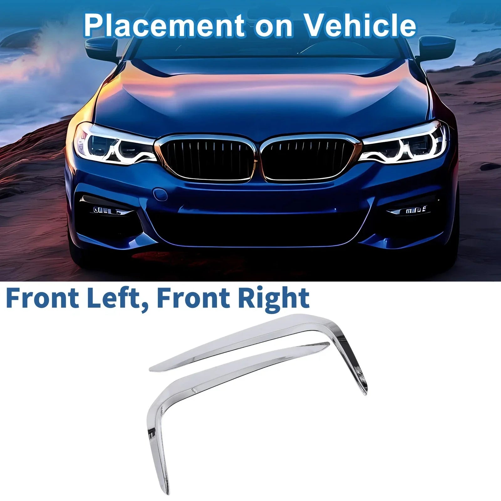 Front Left Front Right Headlight Trim Bezel  for BMW 5 Series G30 (2018-2022)