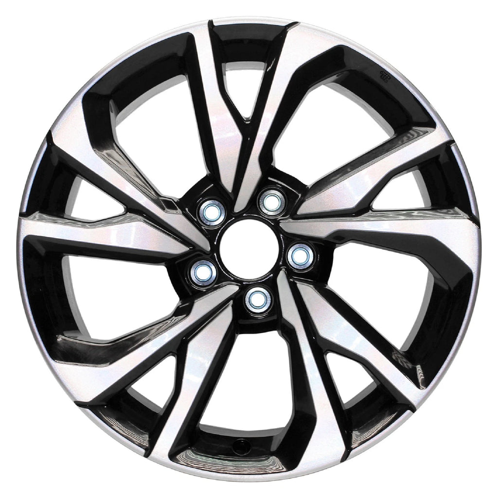 18" Mach'd w/Black Inset&Pockets Rim by JTE Wheels for 17-18 Honda Civic (18x8)