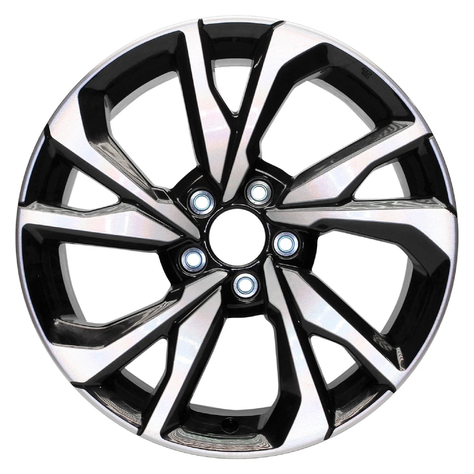 18" Mach'd w/Black Inset&Pockets Rim by JTE Wheels for 17-18 Honda Civic (18x8)