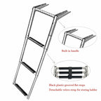 Folding Boat Ladder for Telescoping Swim Boats with Built-in Handle