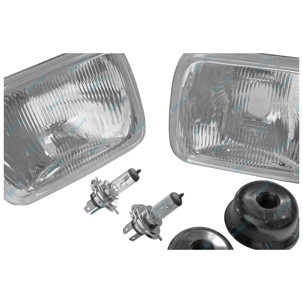 LH+RH Universal Headlights Pair w/Globe for Nissan Navara/Holden Rodeo 1981-1997