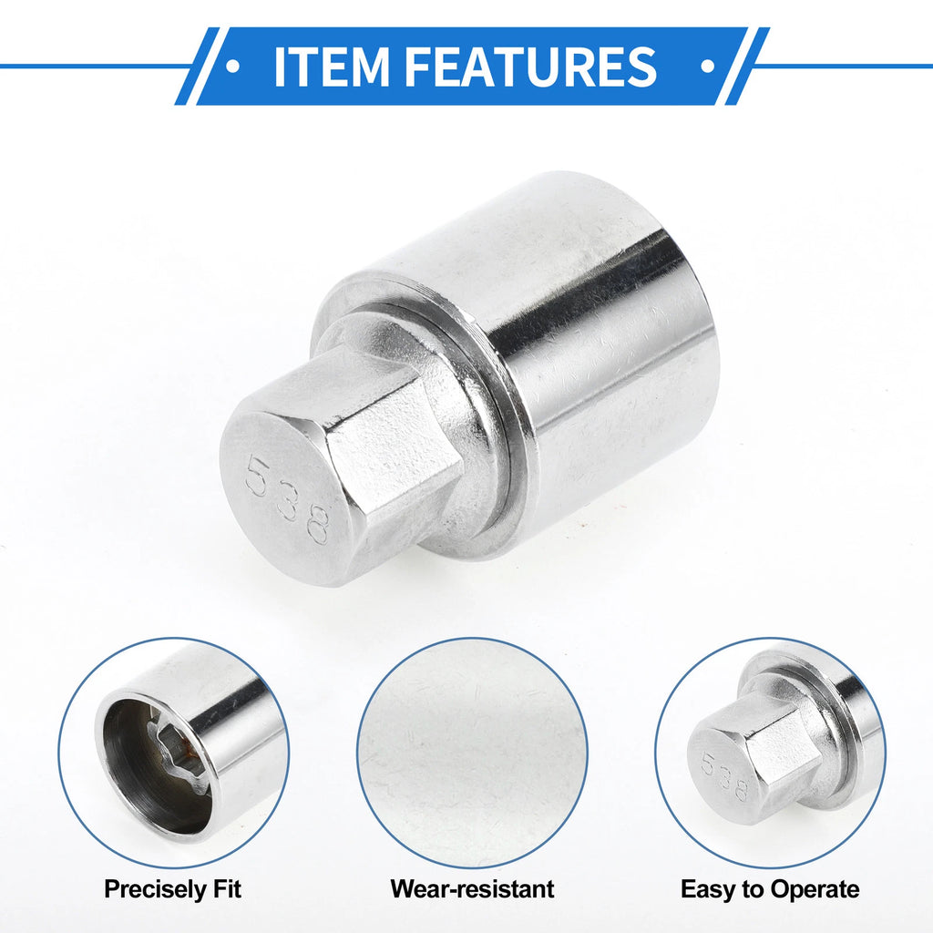 Set of 4 Wheel Lock Lug Nuts for VW (with Antitheft Removal Key 538)
