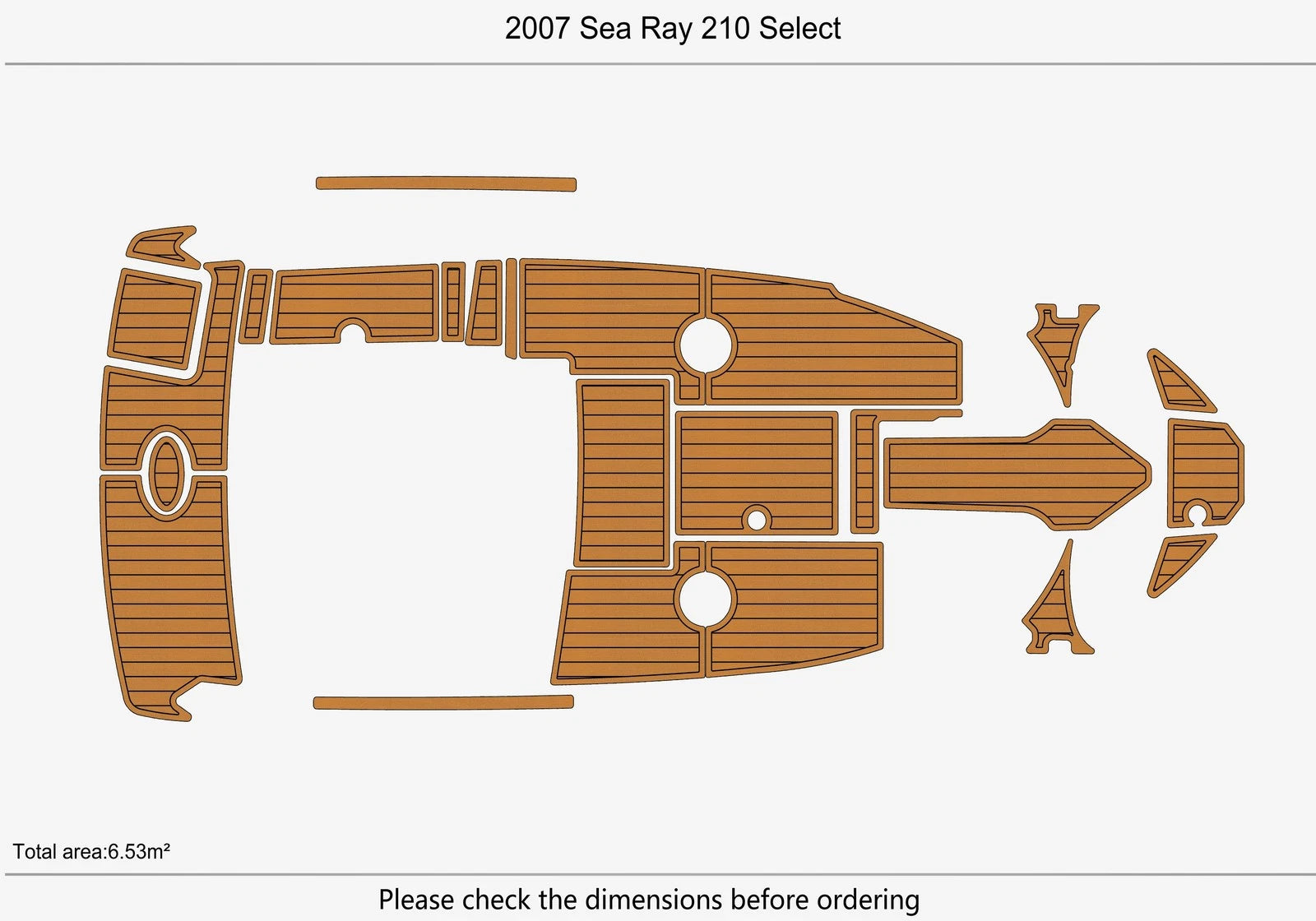 Seadek Swim Platform Cockpit Foam Teak EVA Flooring for Sea Ray 210 Select (2007)