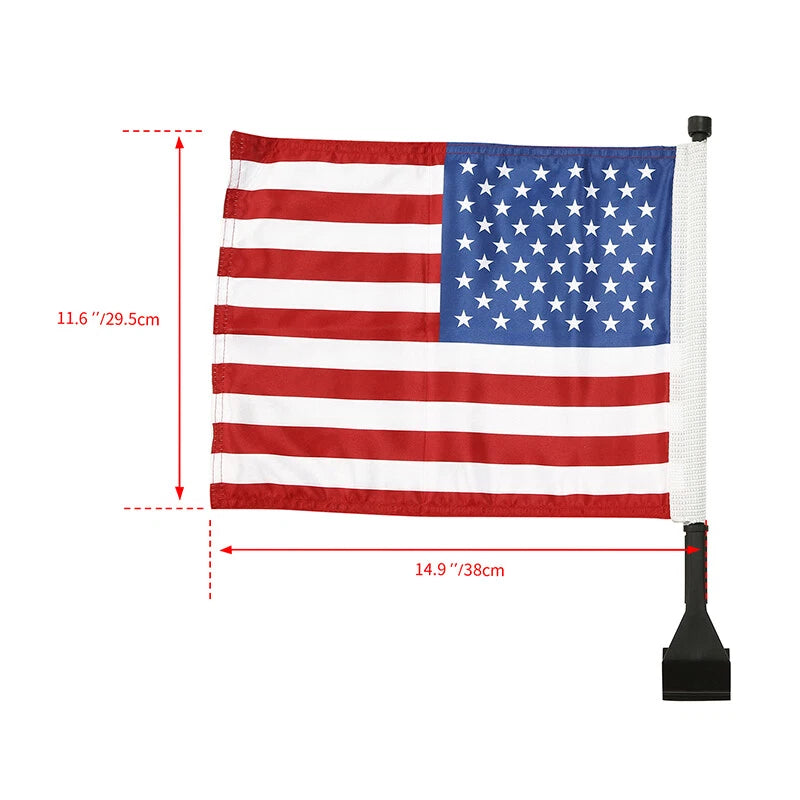 Saddlebag Trunk Clamp for Harley Touring (2014–2023) American Flag Pole