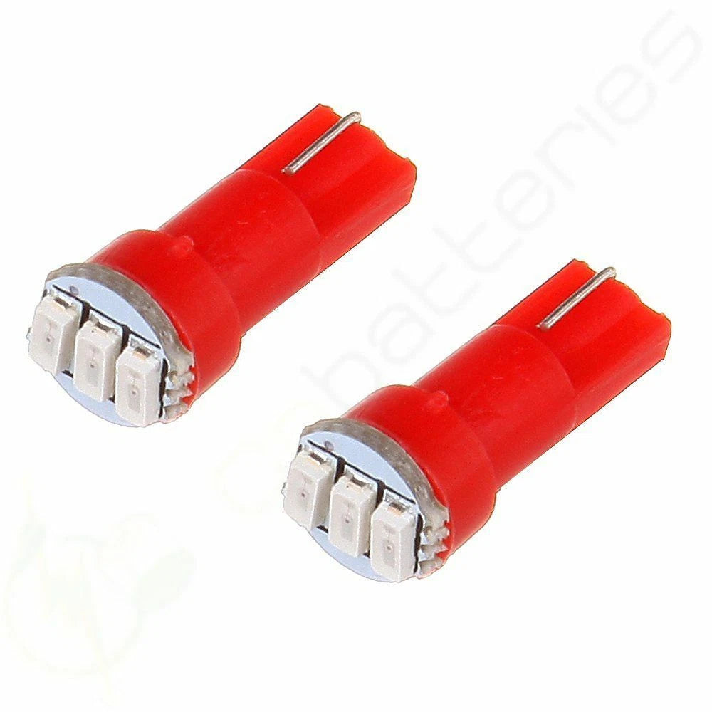 10x T5 Ultra Red LED Wedge Bulb for Dashboard Gauge (58, 70, 73, 74)