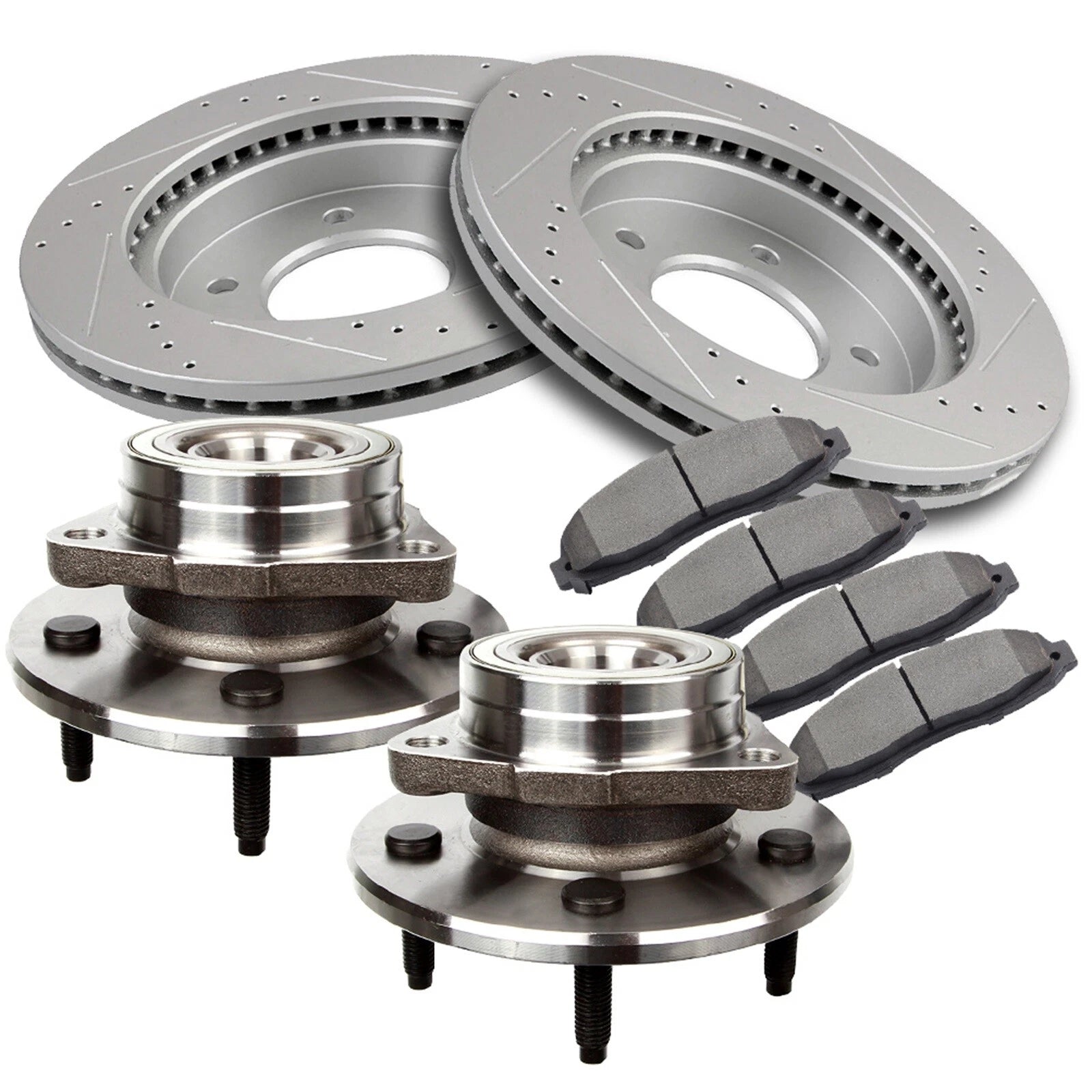 Front Brake Rotors and Wheel Hub Bearing Kit for Ford F-150 (2000–2003)