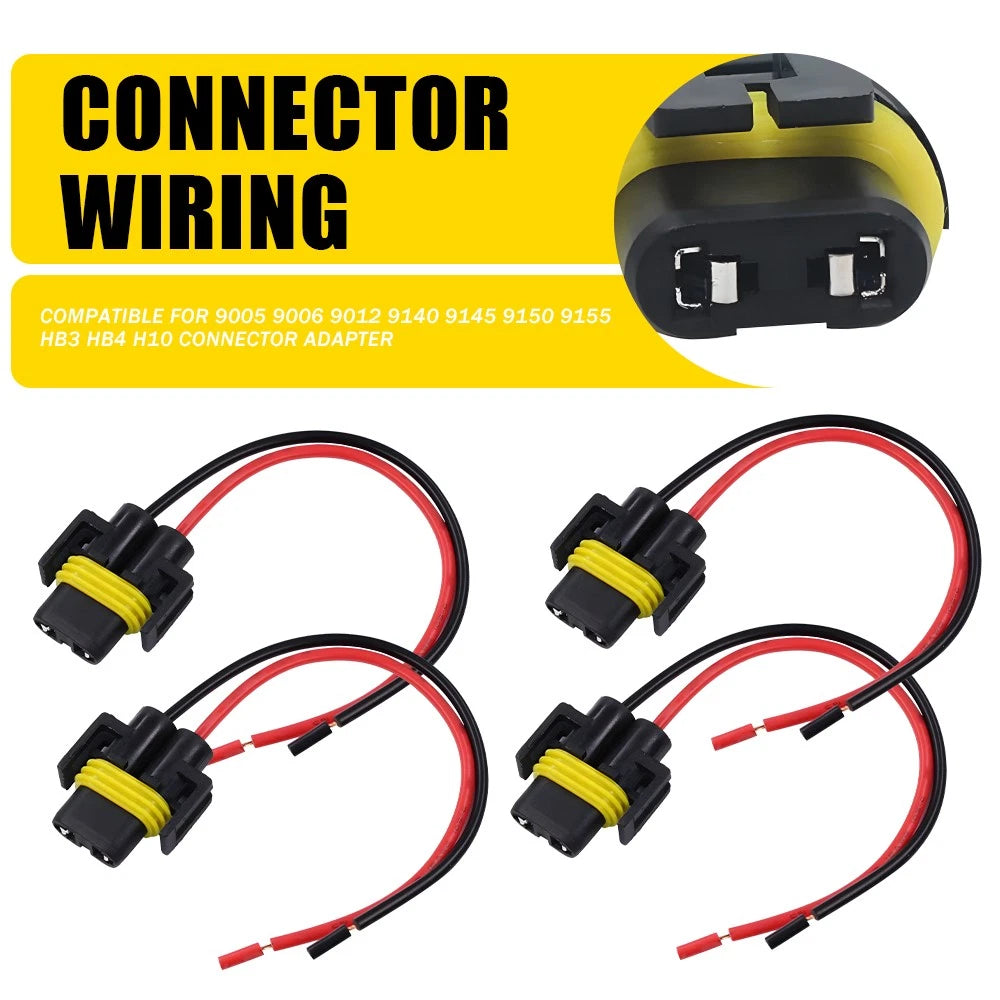 Set of 4 Headlight Wiring Harness Connectors for Make Model 