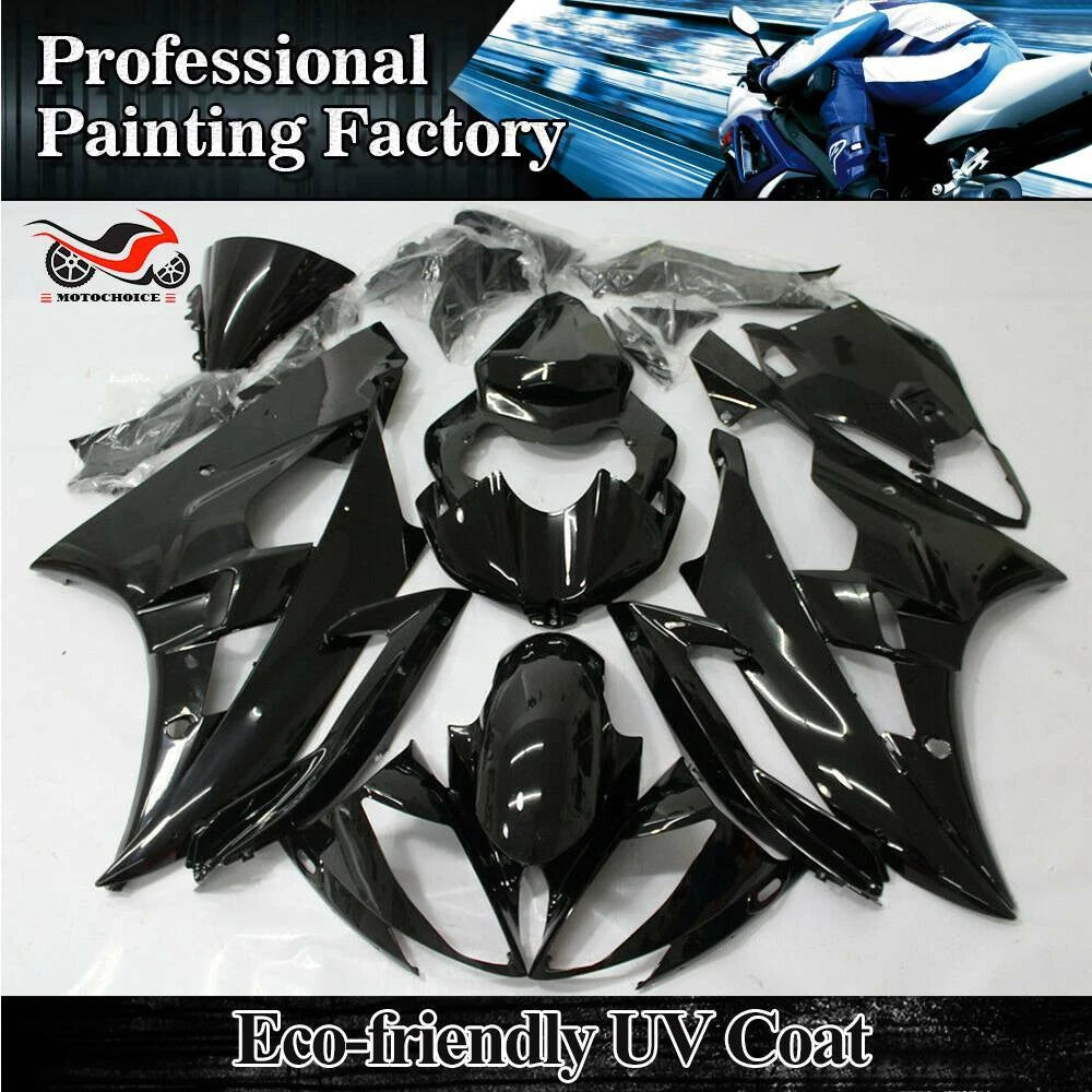 Fairing Kit for Yamaha YZF R6 (2006–2007) - Glossy Black ABS, Injection Molded
