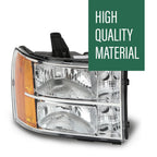 Amber Corner Chrome Headlights for GMC Sierra 1500 2500HD 3500HD (2007–2014)