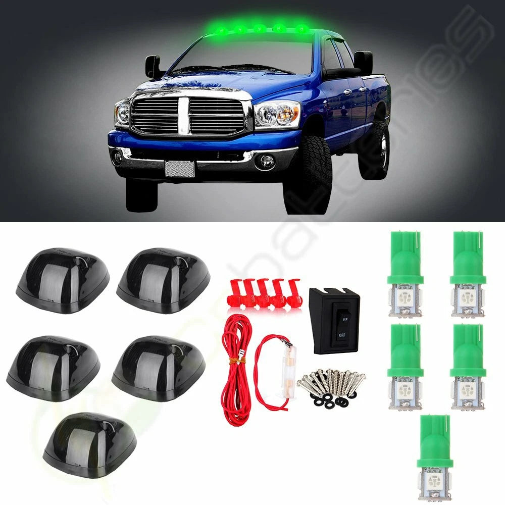 5X Smoke Cab Roof Marker Lights 264141BK for Dodge Ram (1994–1998)