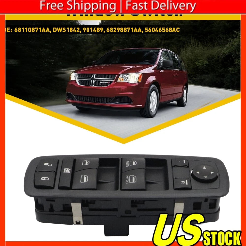 Front Driver Power Window Master Switch for Dodge Grand Caravan (2012–2019)