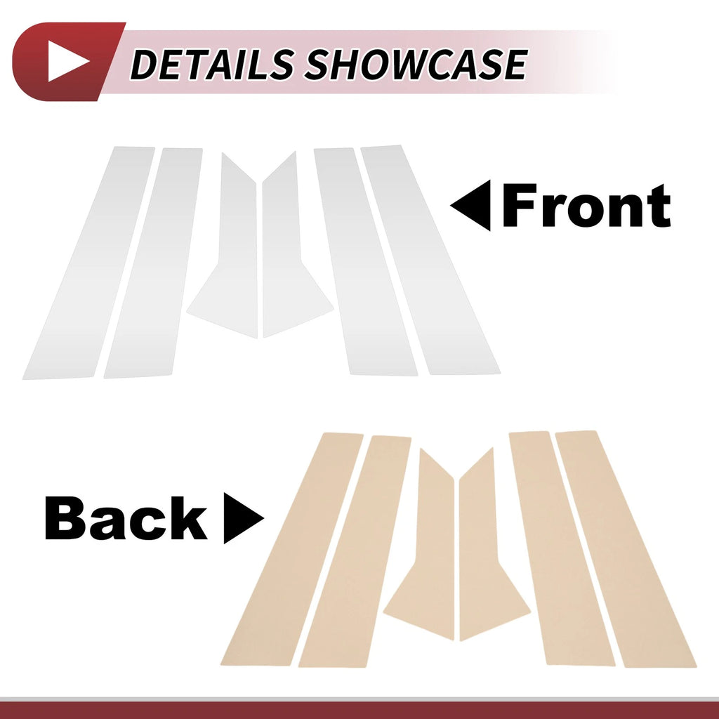 6 Pcs Door Pillar Window Trim for Audi A3 Sedan (2011–2022) Silver Tone
