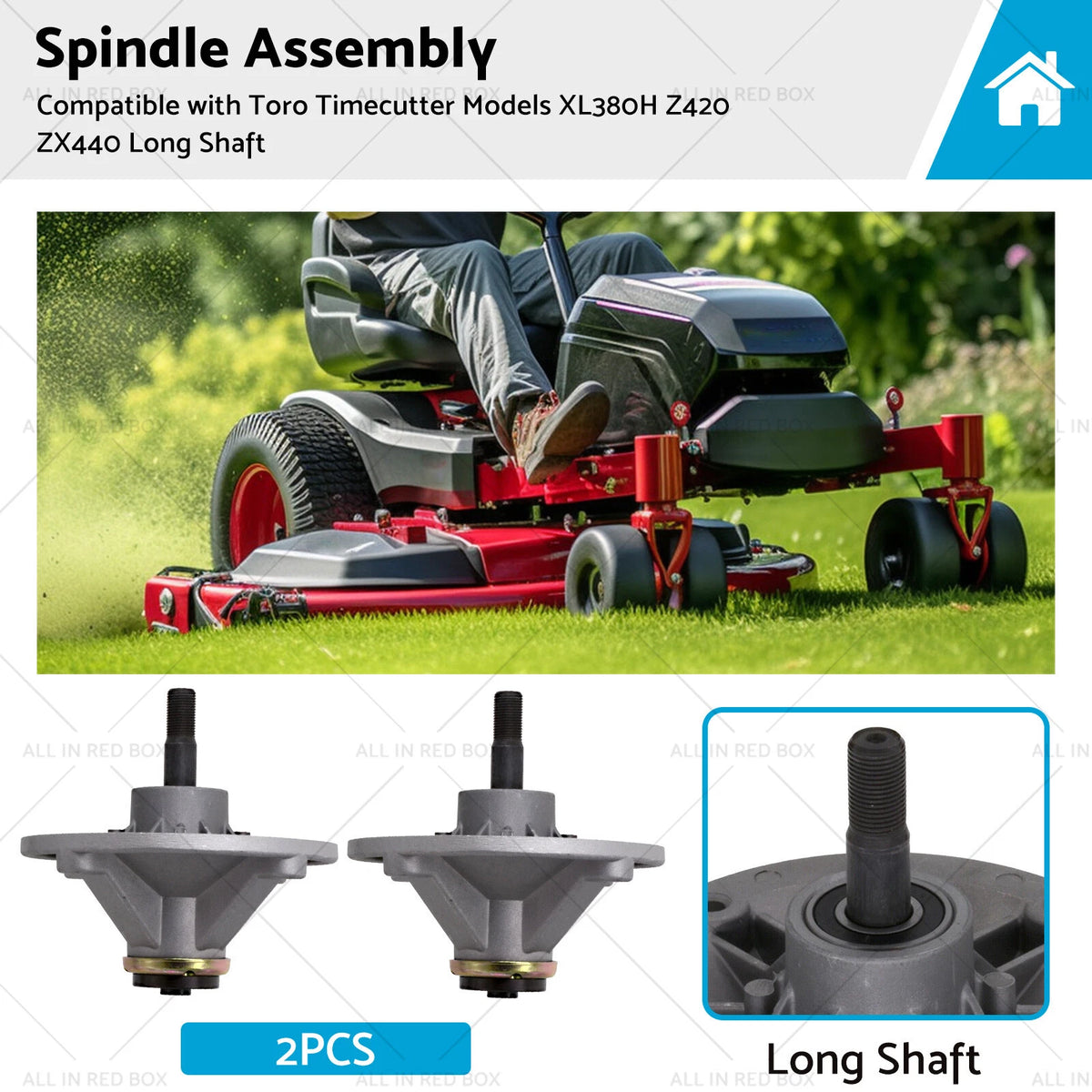 Spindle Assembly Long Shaft for Toro Timecutter Z420 ZX440 XL380H