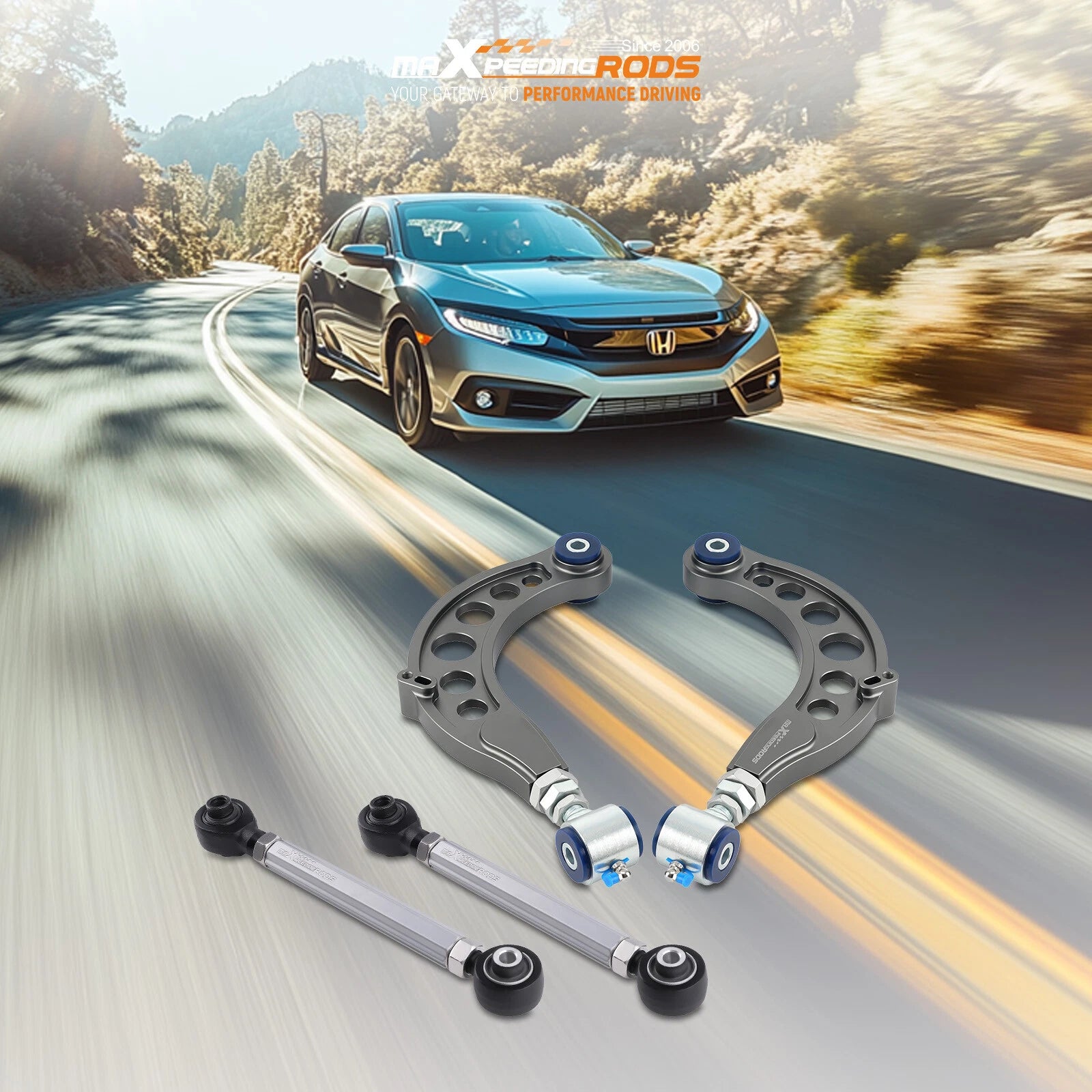 Set of 4 Rear Adjustable Camber Toe Arms for Honda Accord (2018–2022)