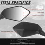 Universal ATV Rectangular Convex Side View Mirrors (Handlebar Mount)