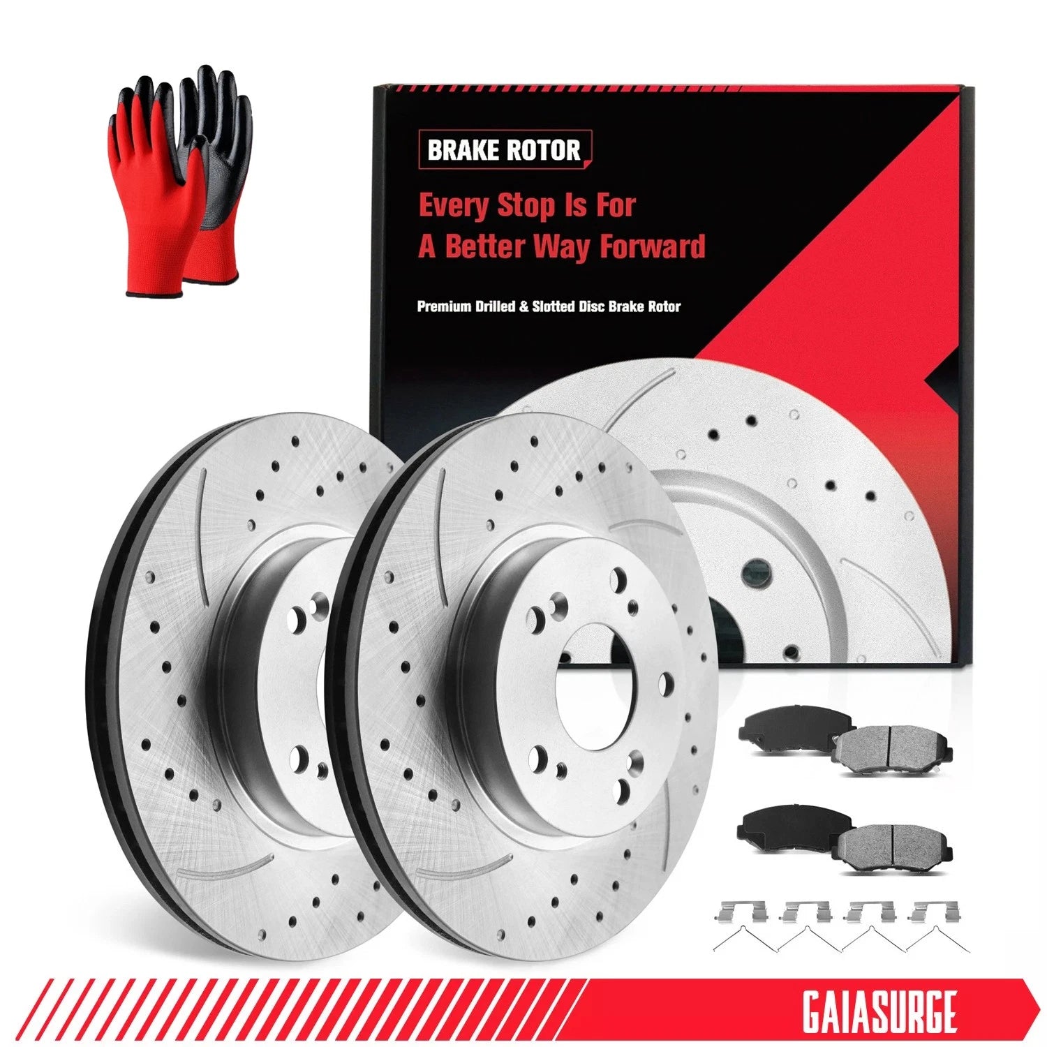 Front Disc Brake Rotors + Ceramic Brake Pads for Honda CR-V (2002–2004)
