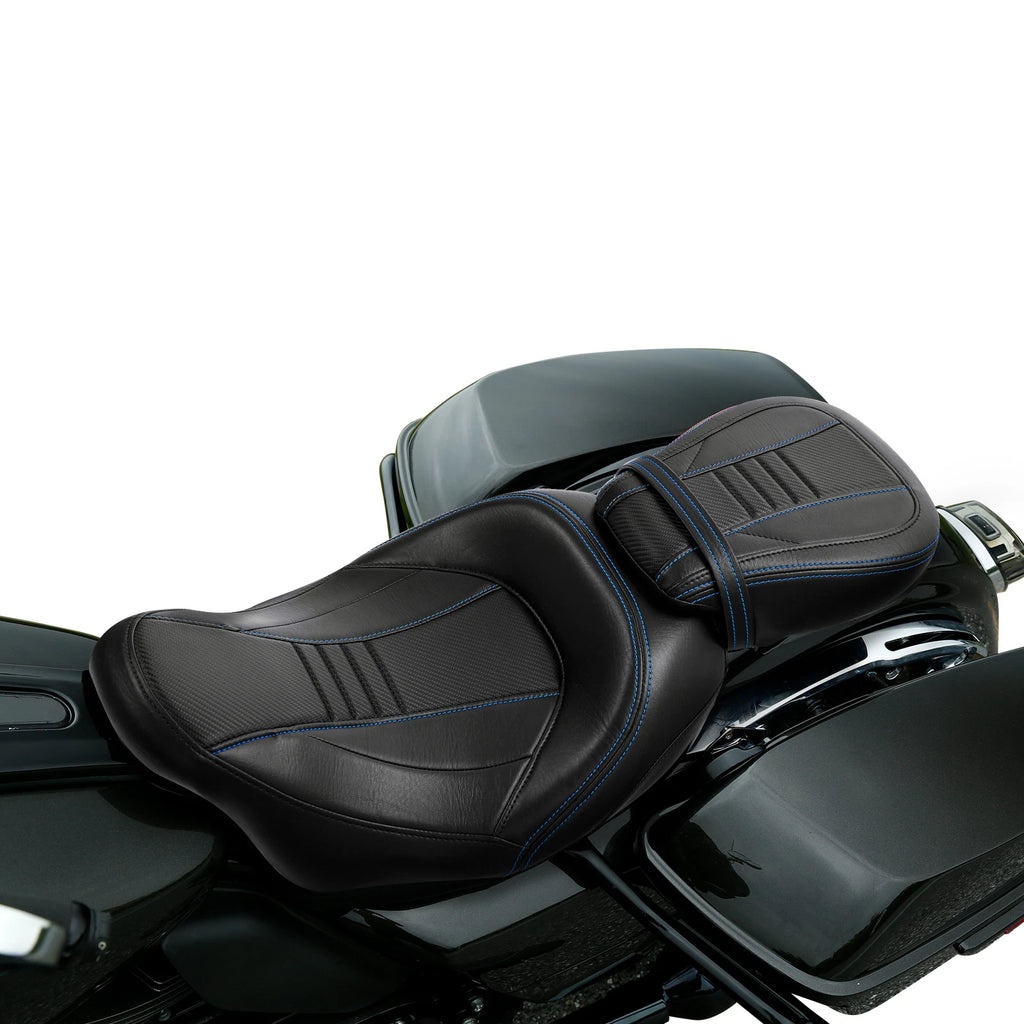 Gel Driver Passenger Seat for Harley Road King Touring Street Glide (2009–2023)