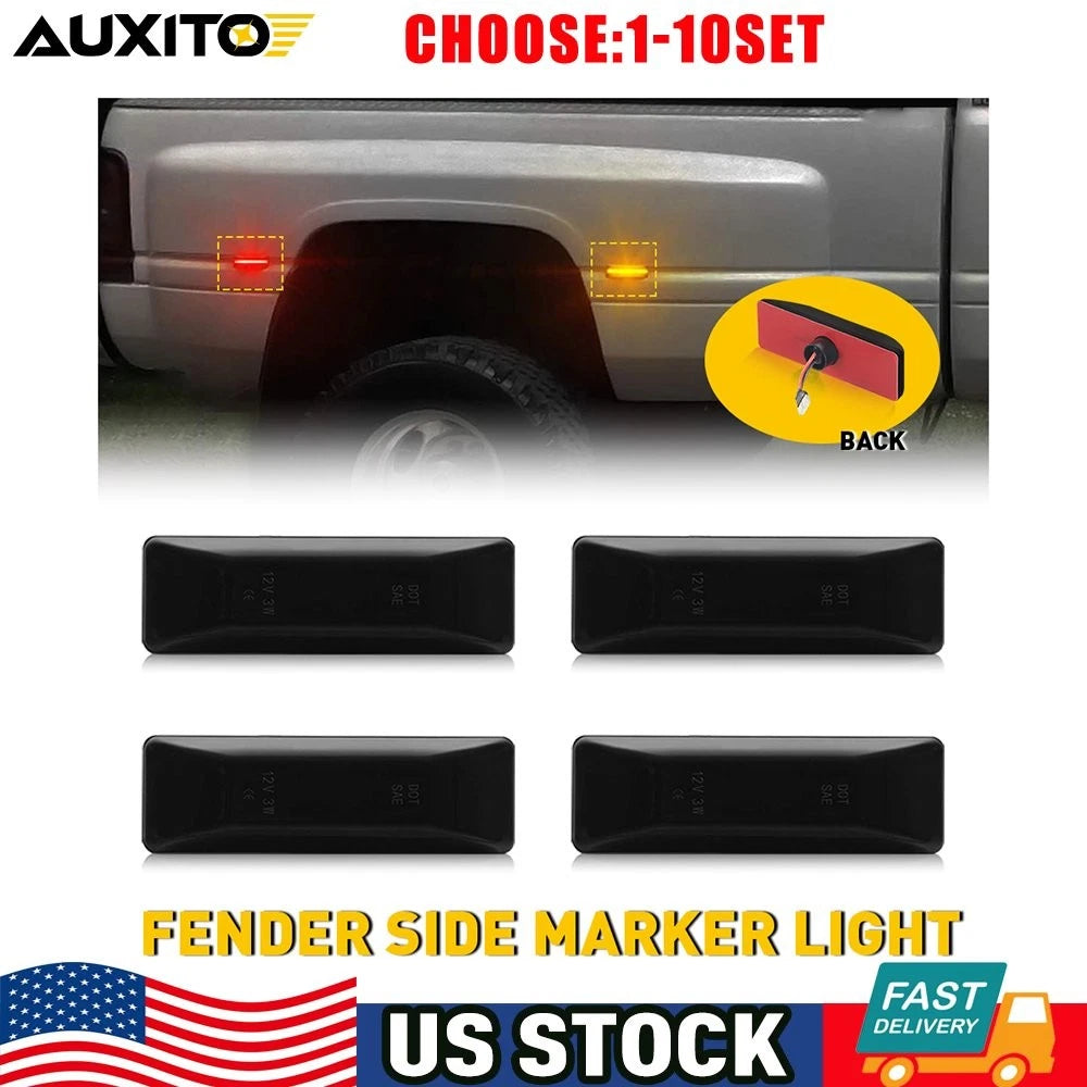 Smoked LED Dually Fender Side Marker Light for Dodge Ram 1500 2500 (1994–2002)