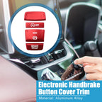 Set of 4 Gear Shift Panel Handbrake Button Covers for Honda Accord (2018–2022) Red