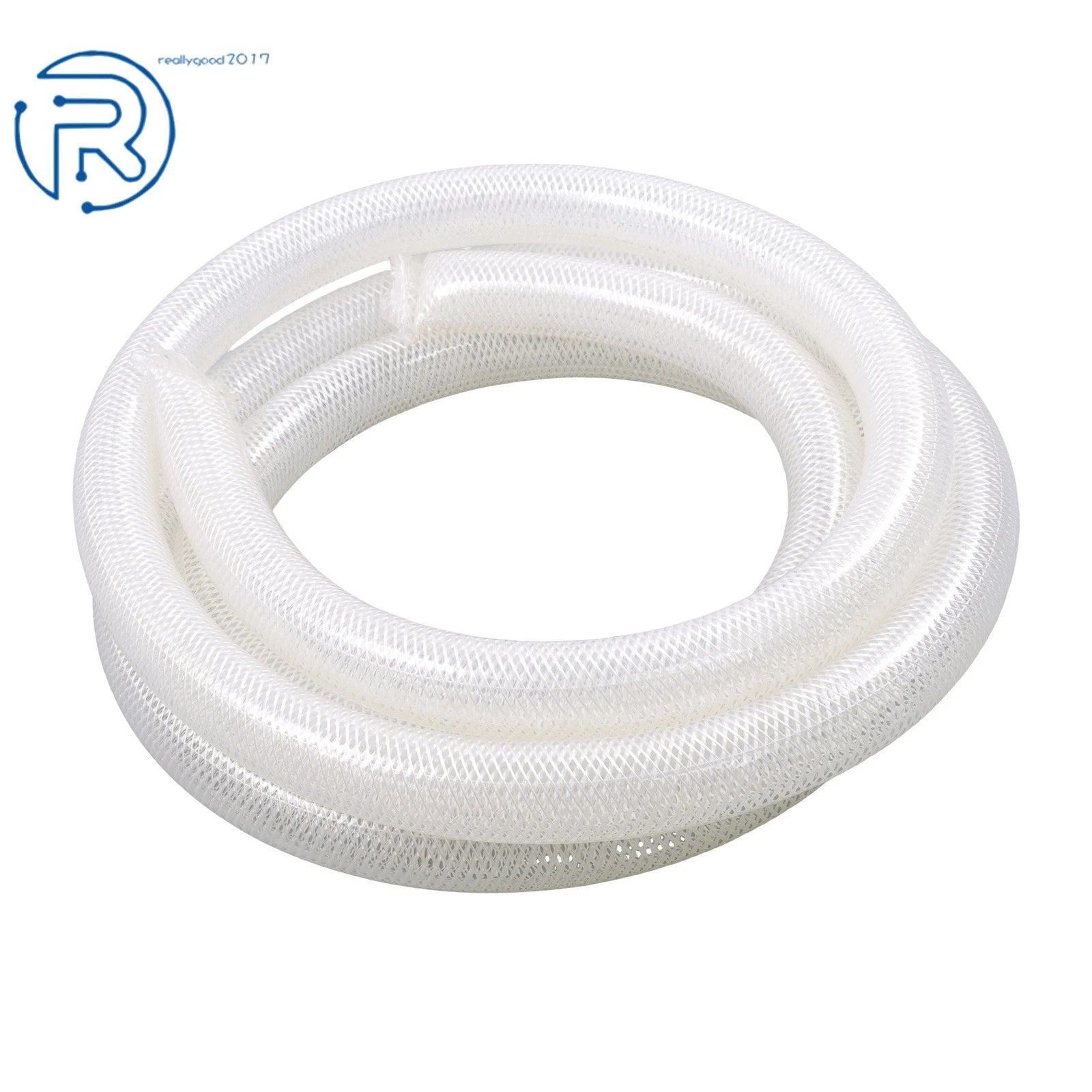 10 ft Heavy Duty Braided Clear PVC Tubing 1" ID × 1-19/64" OD