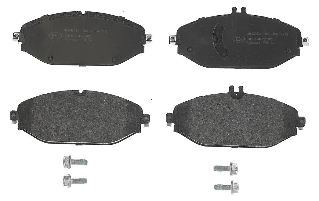 Set of 4 Brembo Front Low-Met Disc Brake Pads for Mercedes W205 W213 (2015–2023)