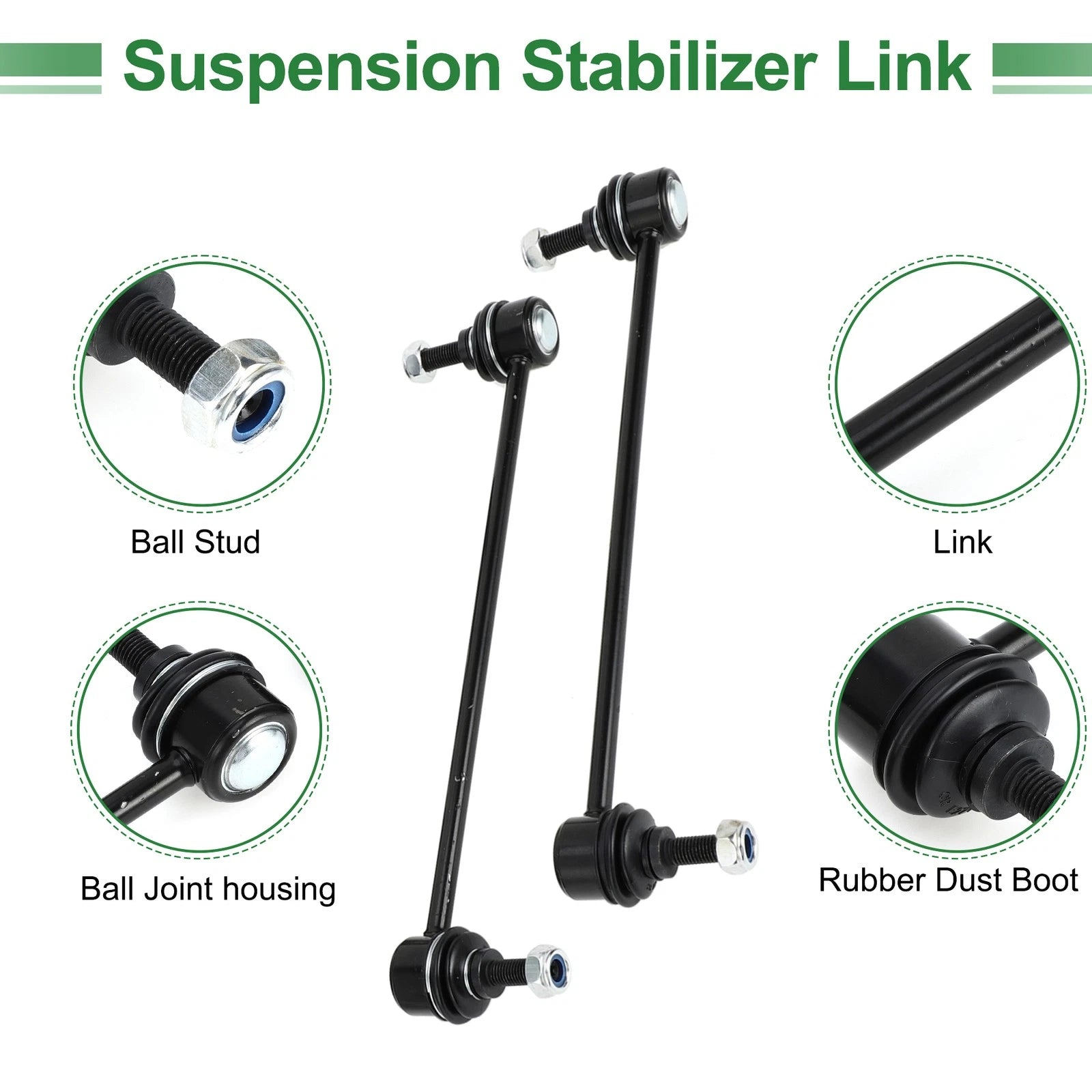 6X Front Suspension Kit Tie Rod Ends Sway Bar Link Ball Joint for Toyota RAV4 (2013–2018)