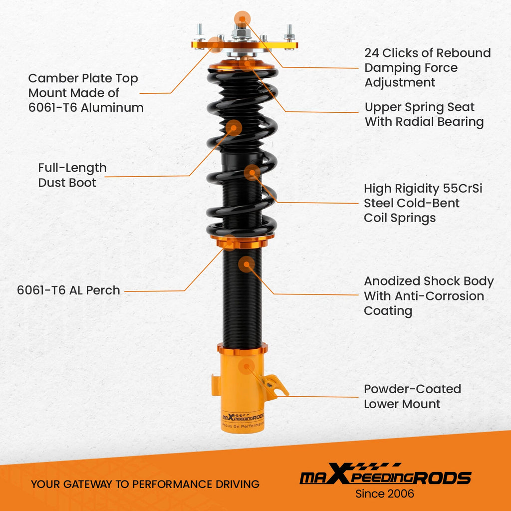 24 Click Adjustable Coilover Kit for Subaru Outback (2000-2004)