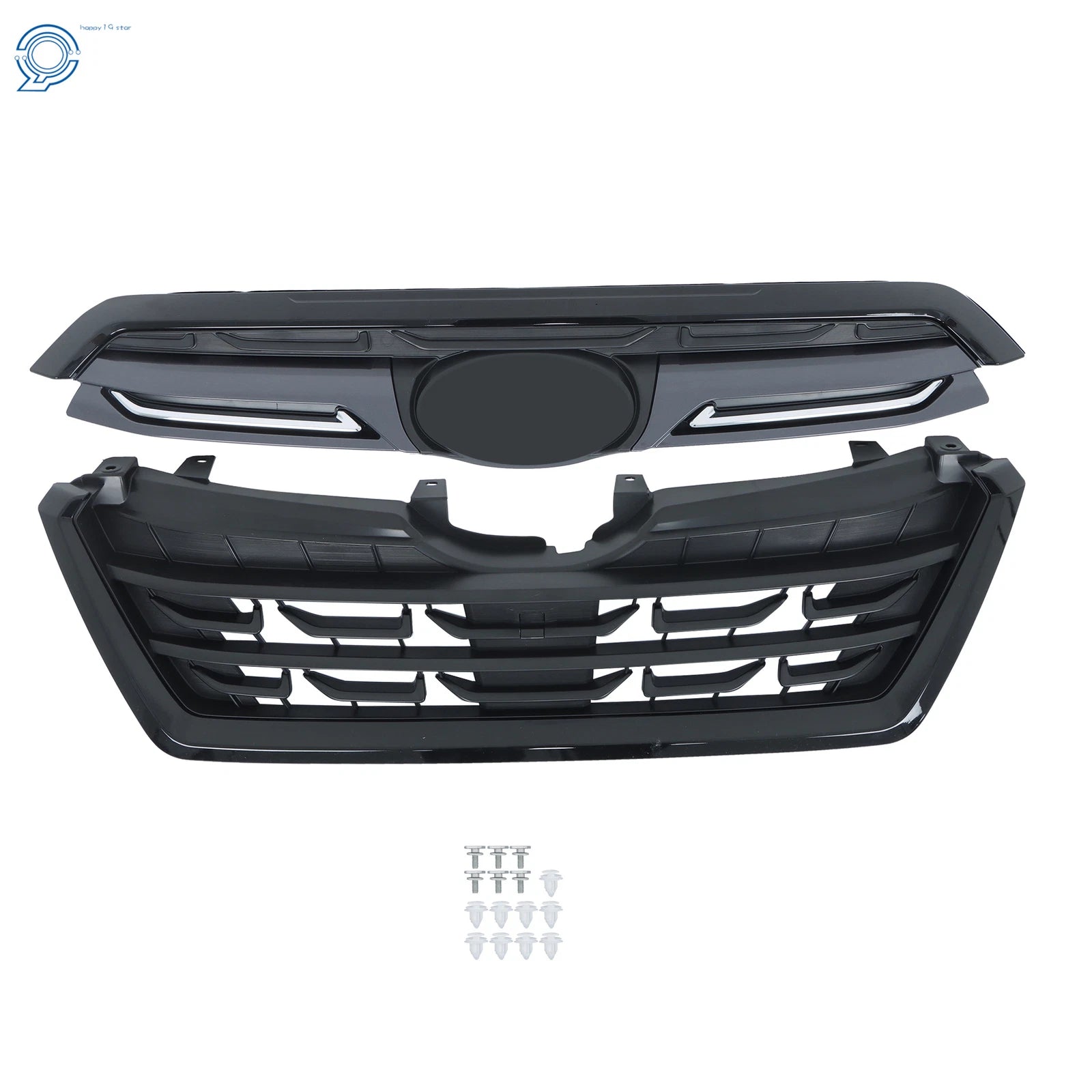 Front Bumper Upper Grille for Subaru Forester (2022-2024) Black Plastic