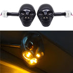 2X LED Turn Signal Skull Indicators for Motorcycle (12V)