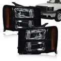 Smoked Black Headlights for GMC Sierra 1500 2500 3500 (2007–2014)