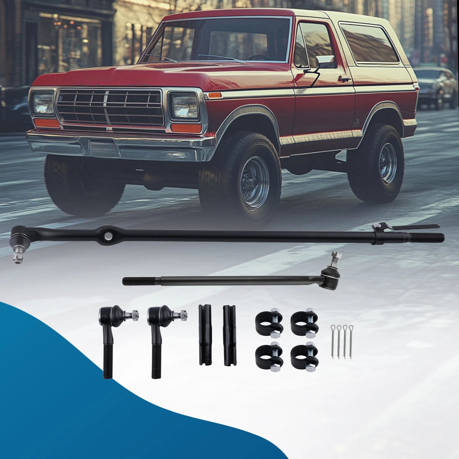 6x Front Tie Rod End Center Link Inner Outer for Ford F150 Bronco F250 (1980–1997)