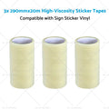 3X 290mm x 20m High-Viscosity Paper Tapes for Sign Sticker Vinyl