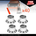 Set of 4 Chrome Hub Covers for Semi Wheel Axles (33mm)
