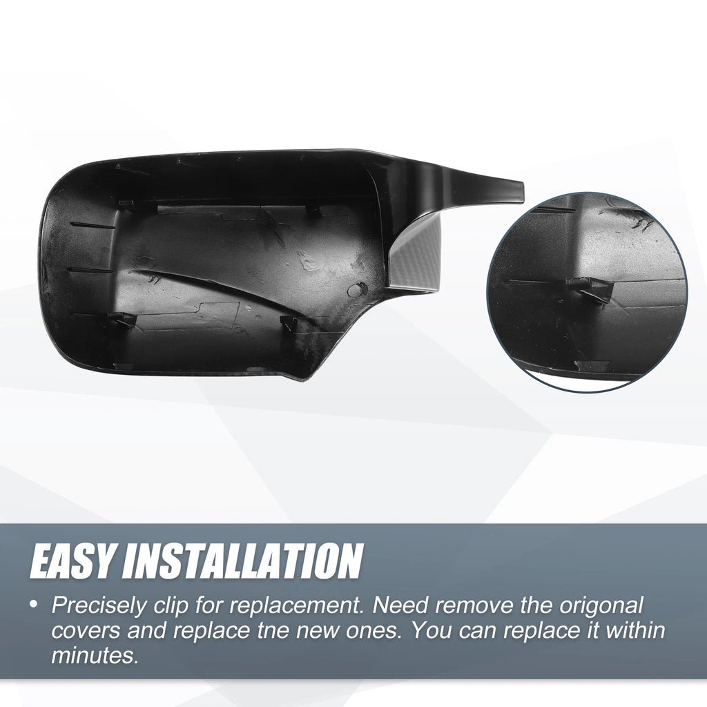 Carbon Fiber M4-Style Rearview Mirror Cover for BMW E39 E46 325i 328i (1998–2005)
