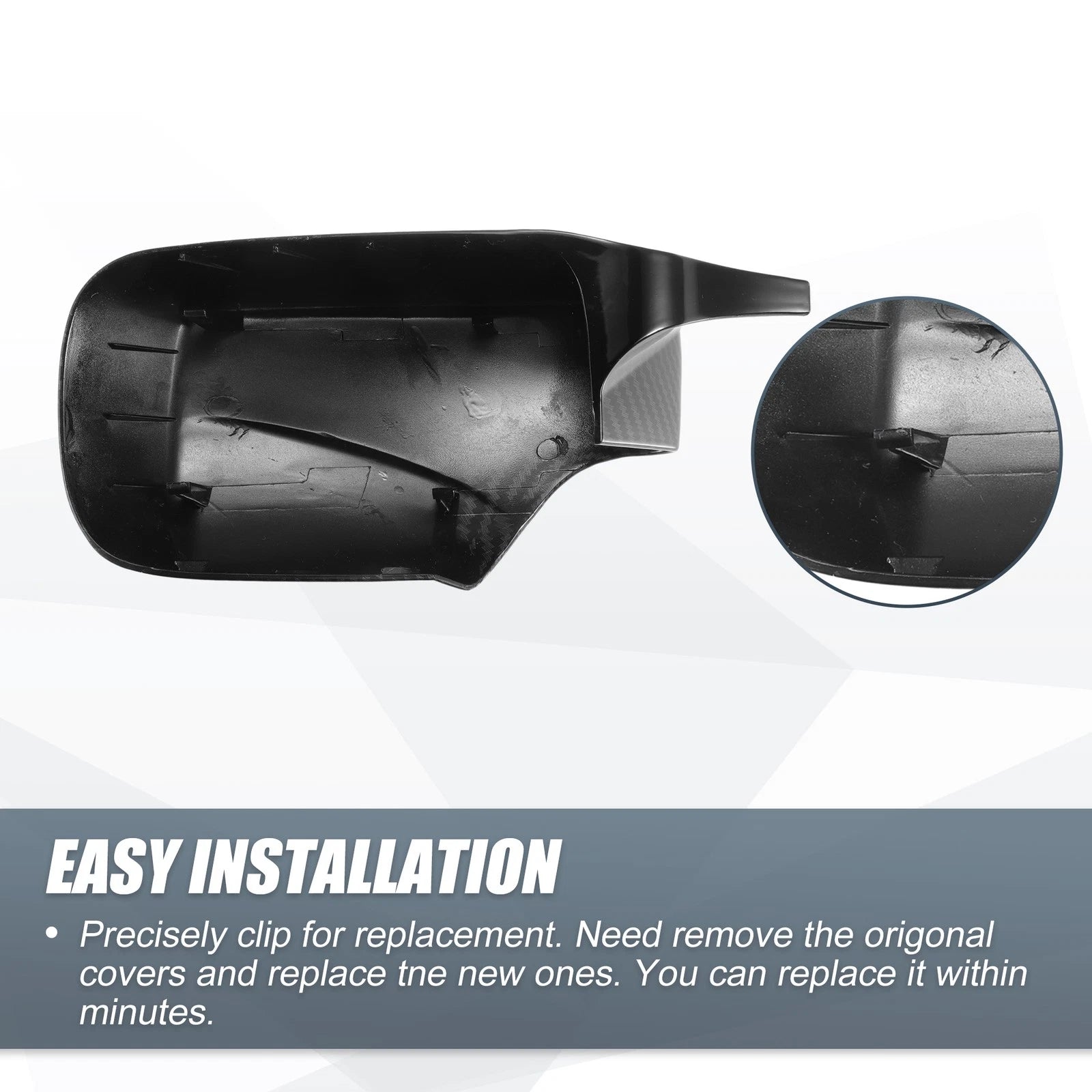 Carbon Fiber M4-Style Rearview Mirror Cover for BMW E39 E46 325i 328i (1998–2005)
