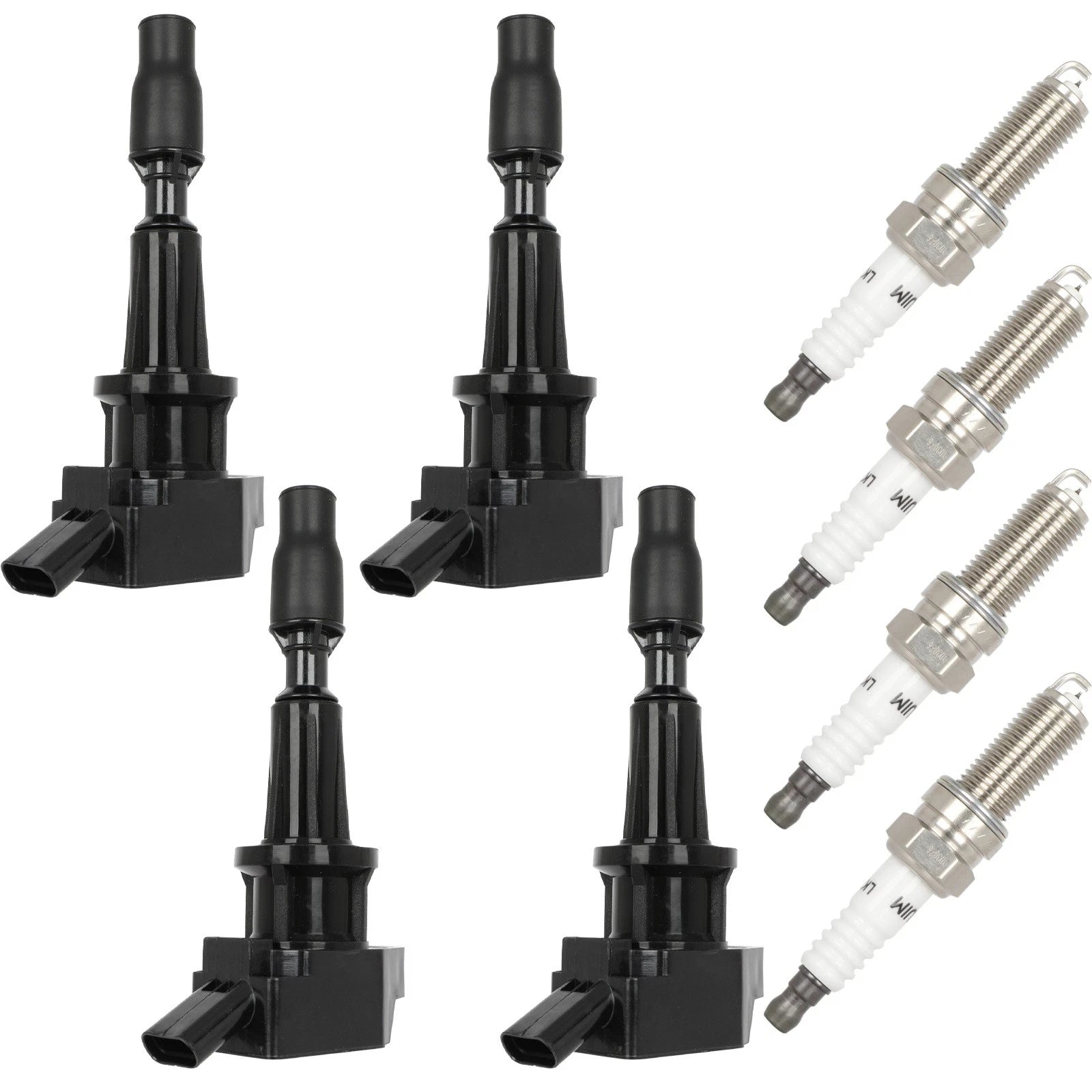 Set of 4 Ignition Coils and 4 Spark Plugs for Hyundai Ioniq, Kia Niro