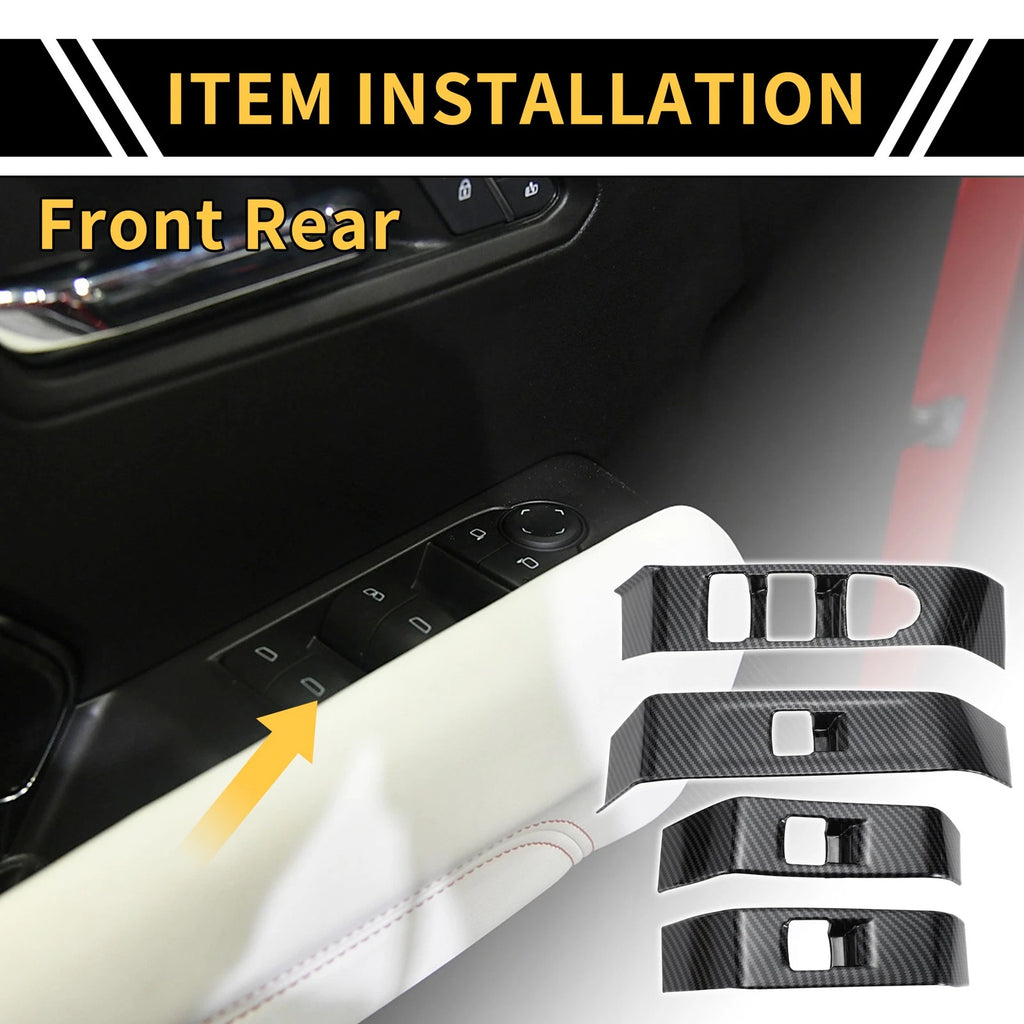 Door Window Switch Cover for Chevy Colorado (2023–2024) Carbon Fiber