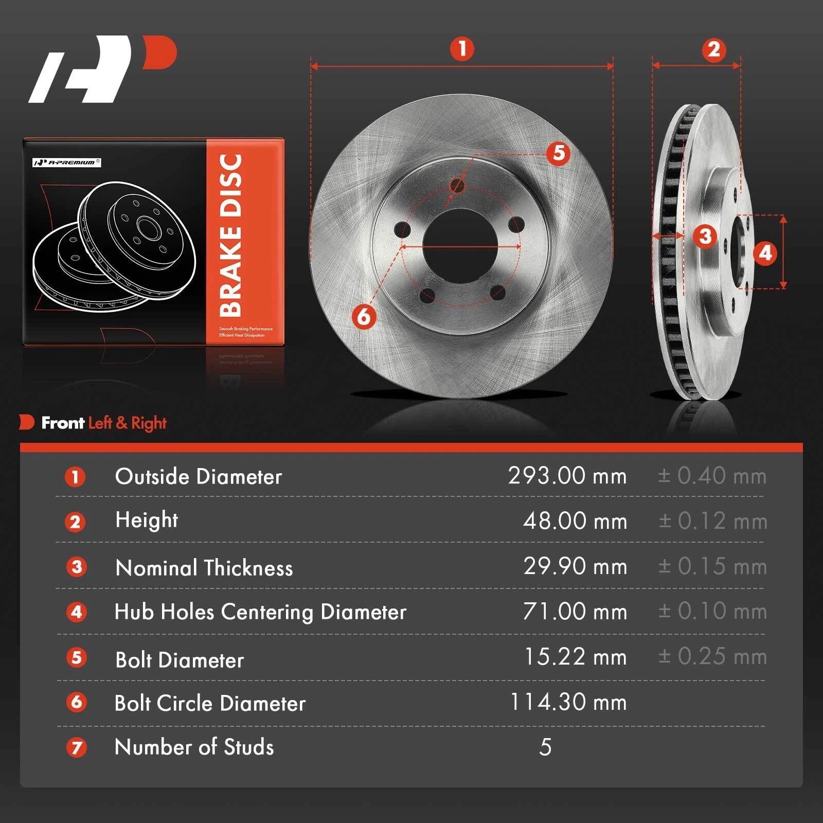 Front Disc Brake Rotors for Ford Mustang (2005-2010)