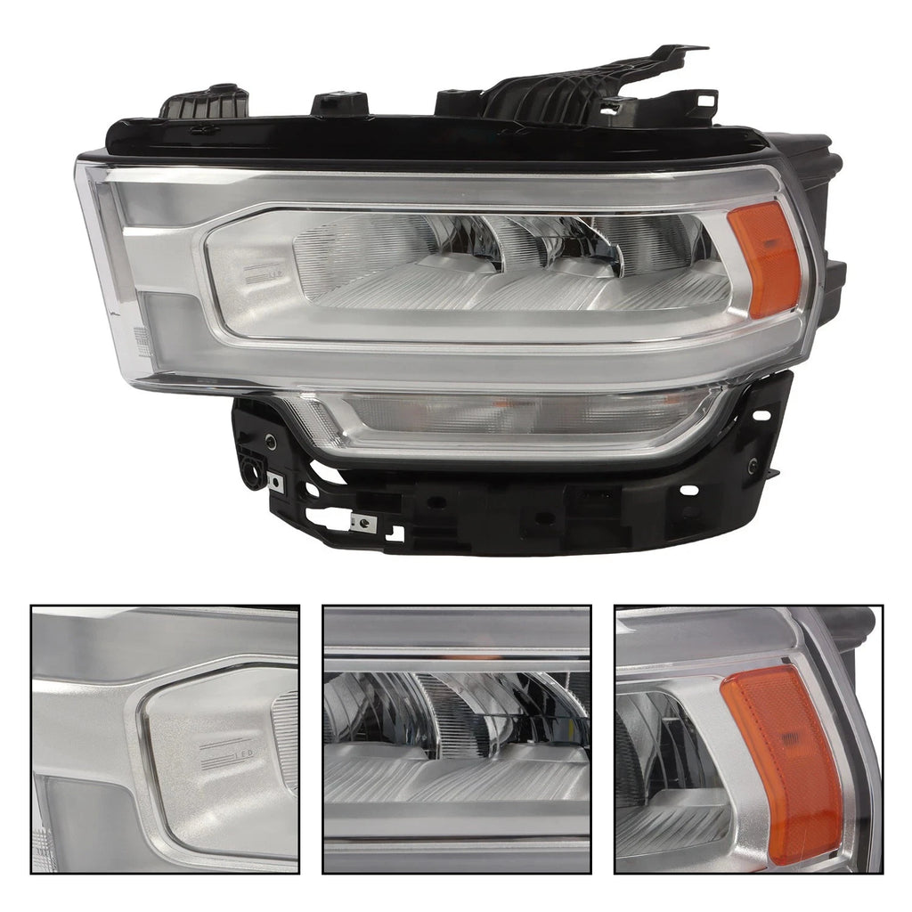 Full LED Headlights with Reflector Chrome for Ram 2500 3500 (2019–2024)
