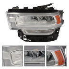 Full LED Headlights with Reflector Chrome for Ram 2500 3500 (2019–2024)