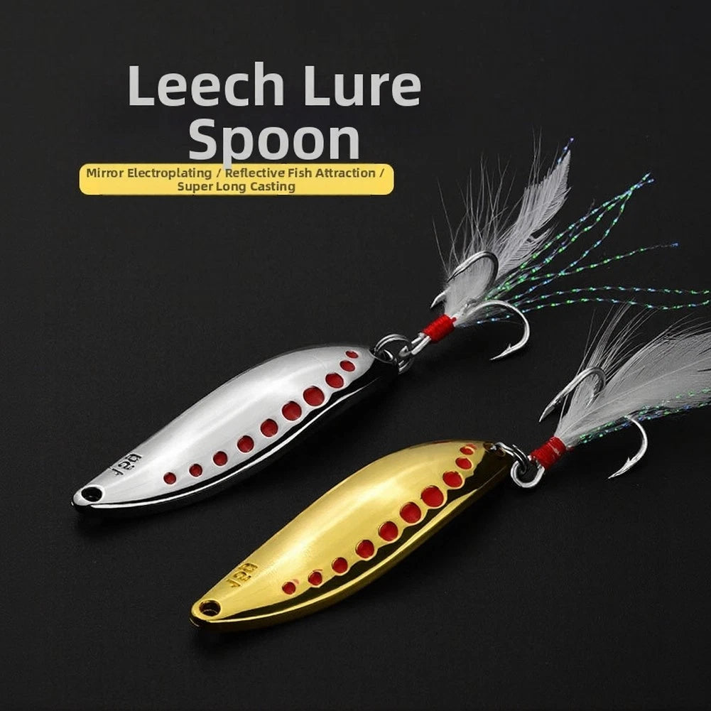 Leech Sequins Metal Spinner Spoon Lure Set of 3 (5g, 7.5g, 10g)