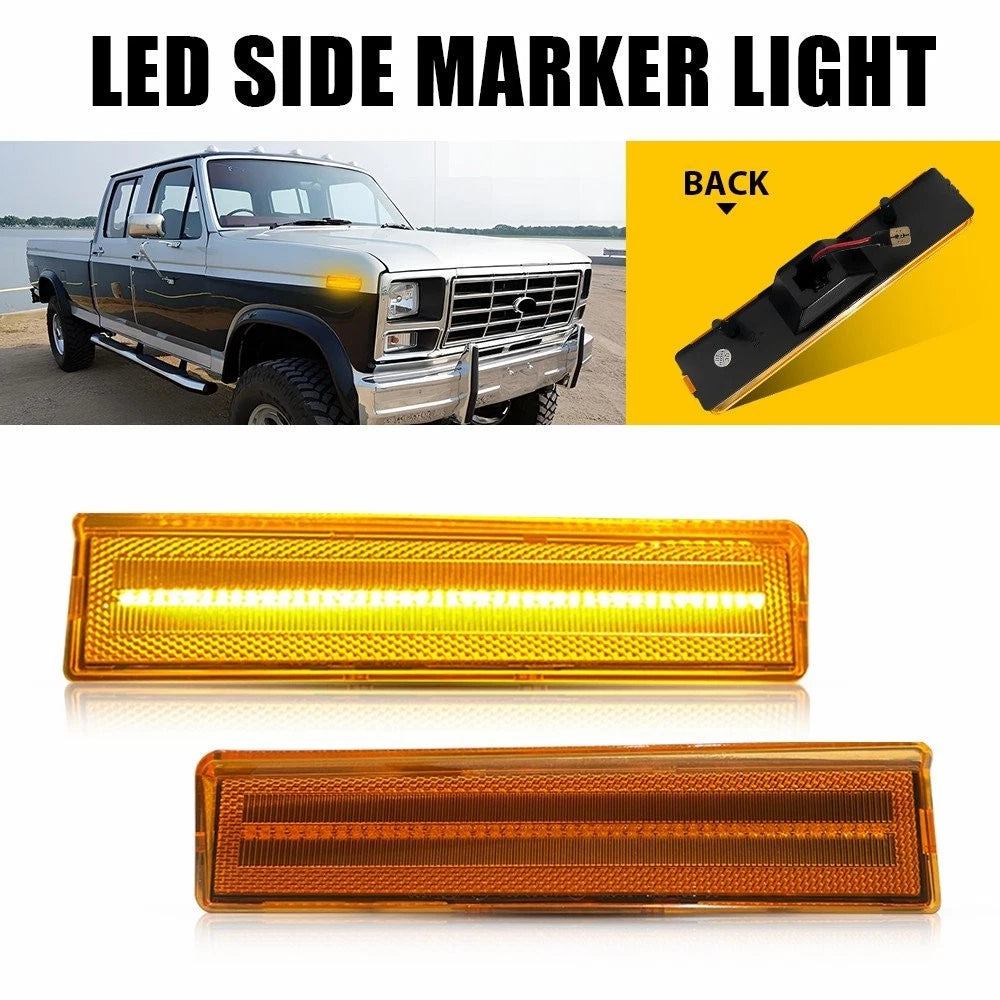 Amber Side Marker Signal Light for Ford F-150 Bronco F-250 F-350 (1980–1986)