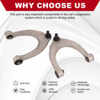 2pc Front Upper Control Arm Ball Joint Set for BMW 528 535 550 640 (2011-2016)