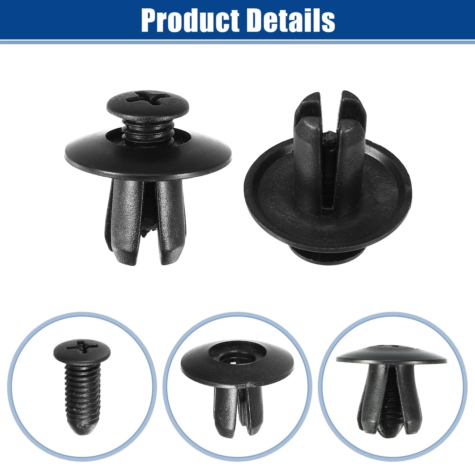 100pcs Bumper Cover Retainer Clip Fasteners for Hyundai Sonata (2011–2019) No. 8659028000