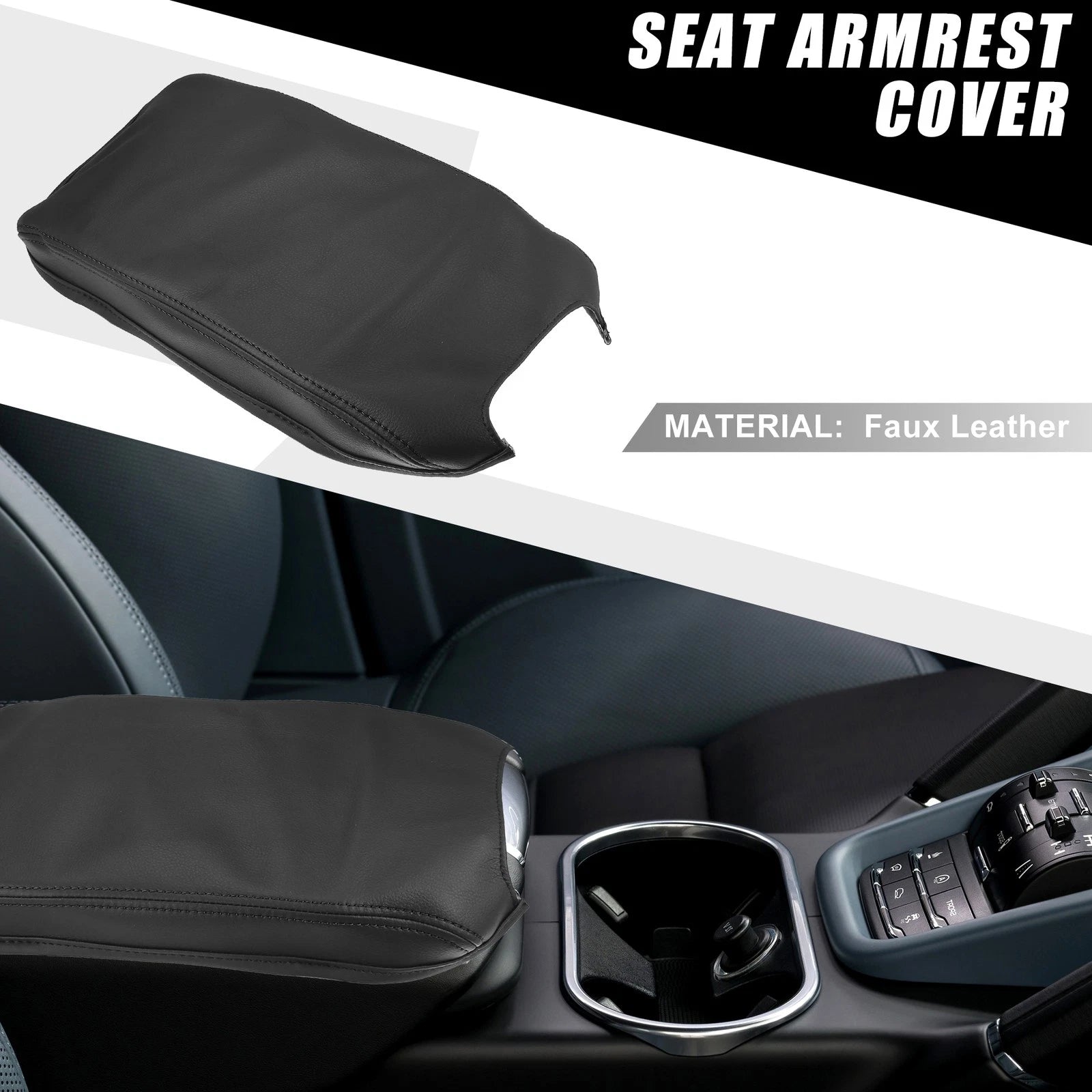 Center Console Armrest Cover Pad for Toyota Camry Hybrid (2012–2017) Black